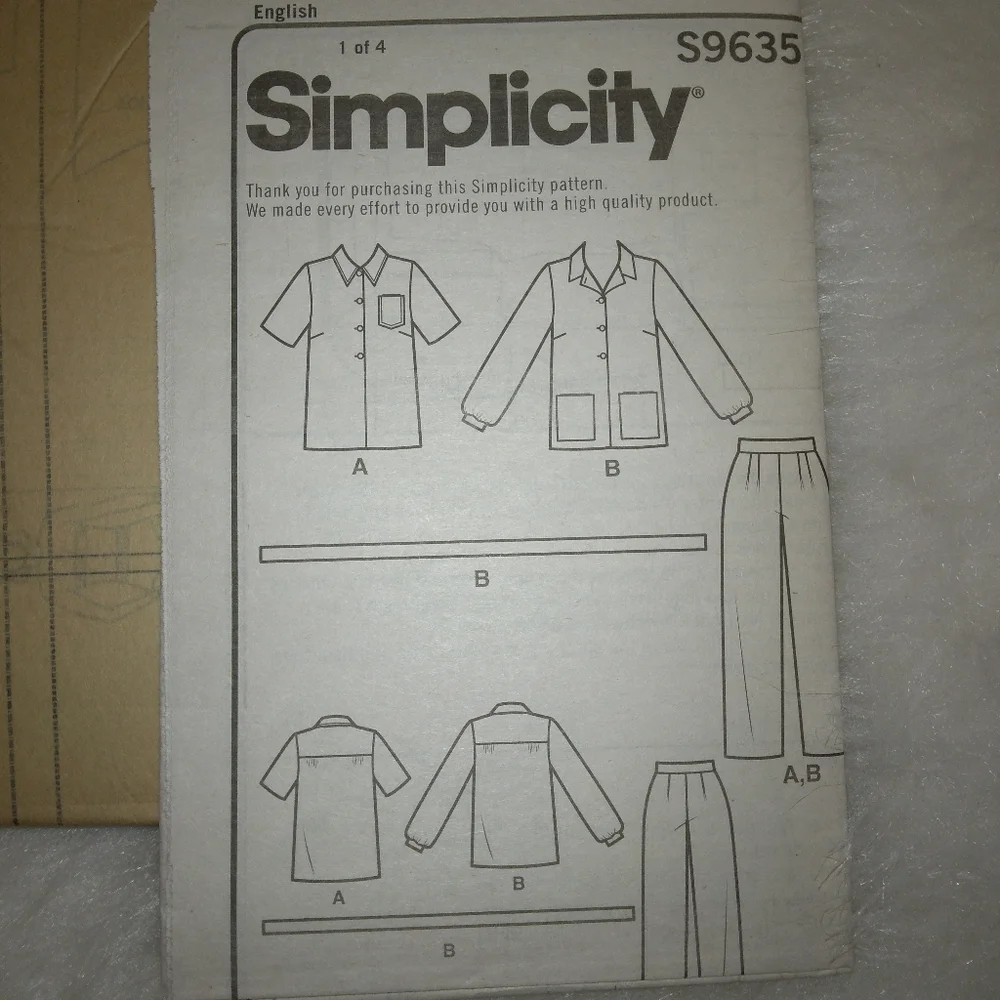 SIMPLICITY S9635 Sz 14-22 Vintage 1940s 2 piece Lounge set